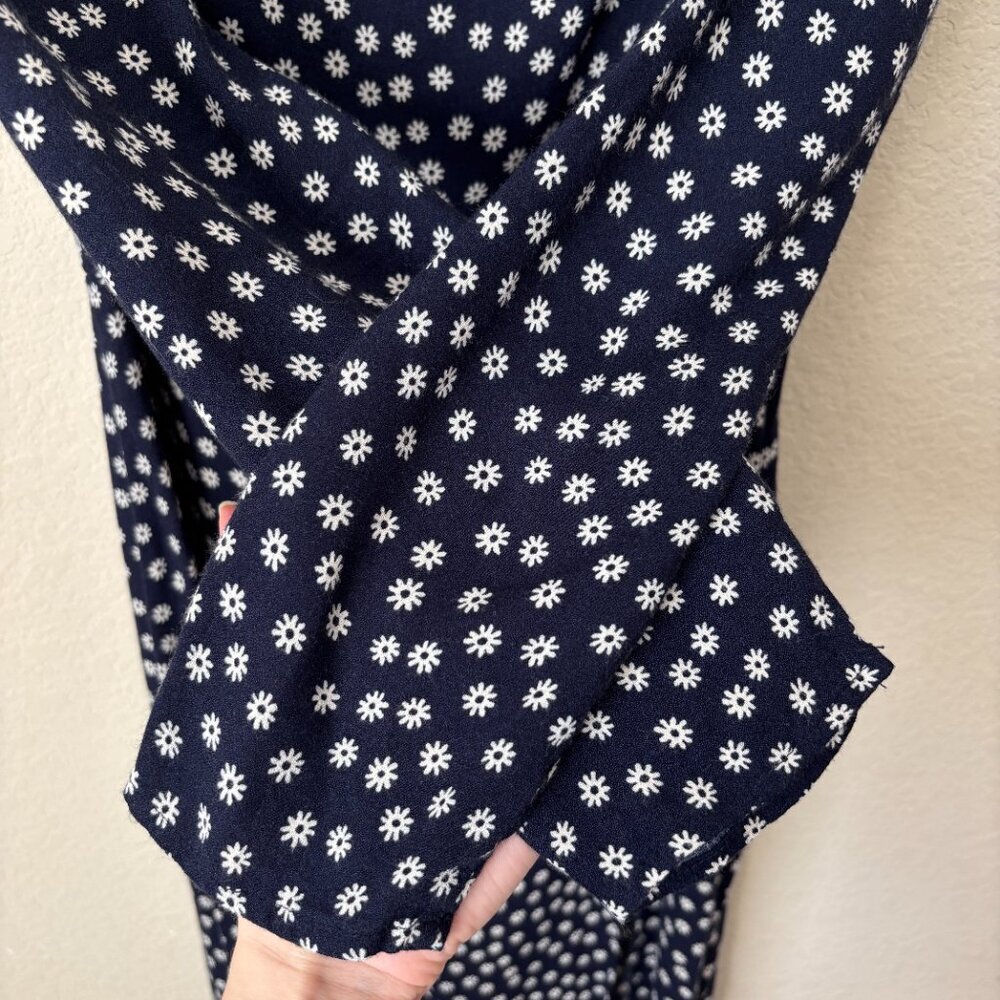 Reformation Peyton Midi Slit Dress in Flores Navy Floral Print - Picture 7 of 13